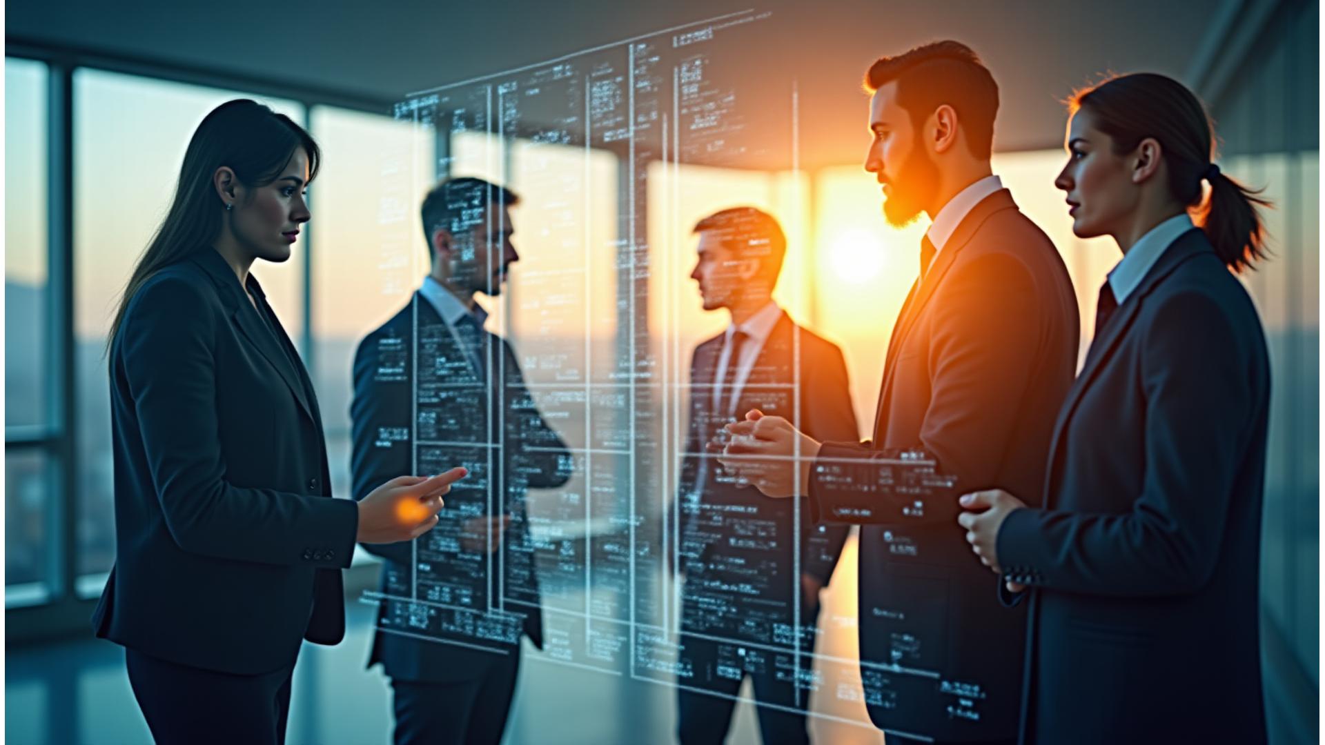 Graphiques financiers complexes et mains d'experts analysant des données pour investisseurs institutionnels