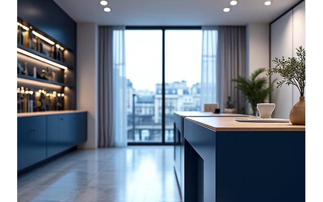 Photo d'un bureau moderne d'Advisantix Investissements avec vue sur Paris, évoquant le professionnalisme et la clarté.