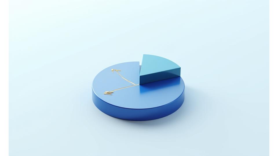Représentation graphique d'un portefeuille d'investissement diversifié, montrant l'allocation typique entre actifs privés (20-30%) et actifs liquides (70-80%), avec des flèches indicatives de rééquilibrage trimestriel.