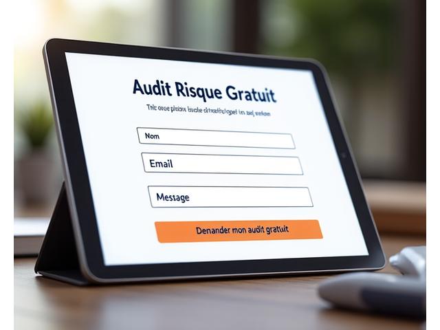 Illustration d'un écran d'ordinateur avec un formulaire d'audit