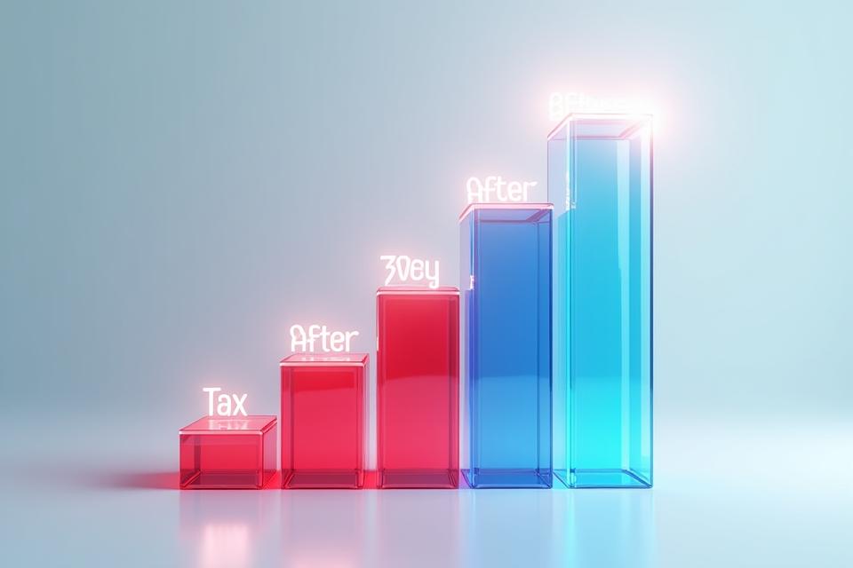 Graphique comparatif montrant des économies fiscales significatives avant et après l'intervention d'un conseiller financier pour optimiser le patrimoine.